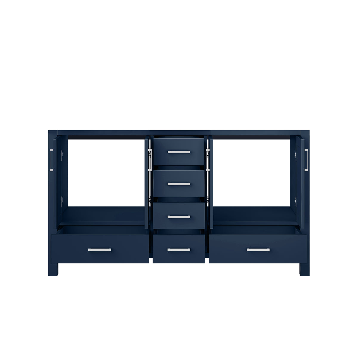 Lexora Jacques 60 in. Navy Blue Double Sink Bath Vanity