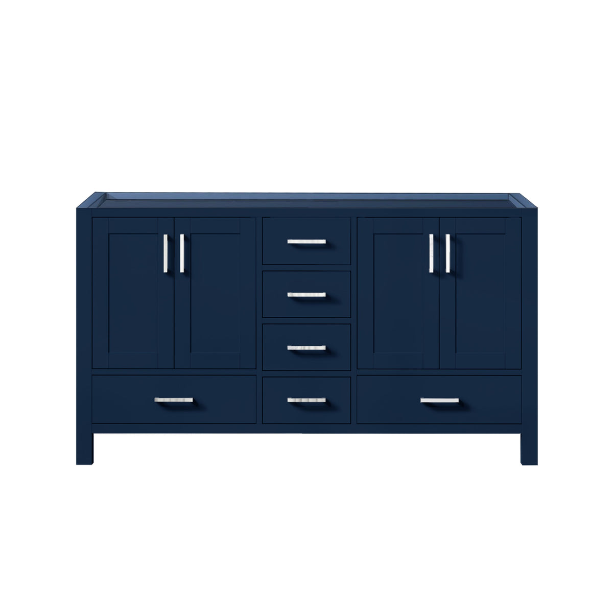 Lexora Jacques 60 in. Navy Blue Double Sink Bath Vanity