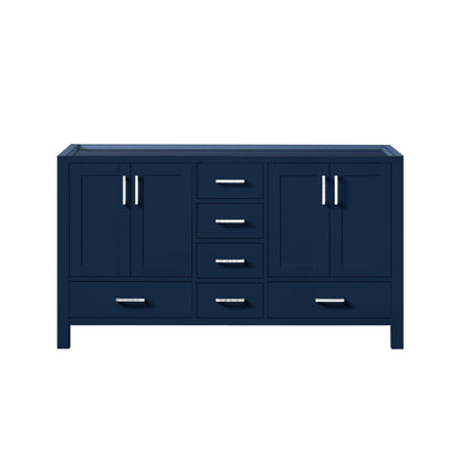 Lexora Jacques 60 in. Navy Blue Double Sink Bath Vanity