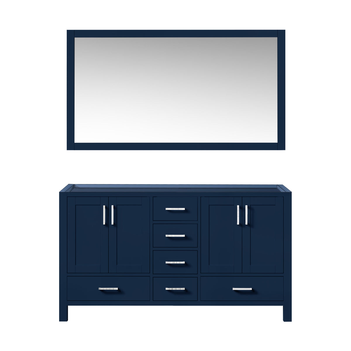 Lexora Jacques 60 in. Navy Blue Double Sink Bath Vanity