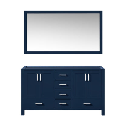 Lexora Jacques 60 in. Navy Blue Double Sink Bath Vanity