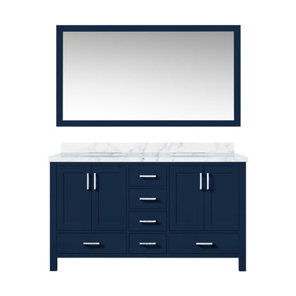 Lexora Jacques 60 in. Navy Blue Double Sink Bath Vanity