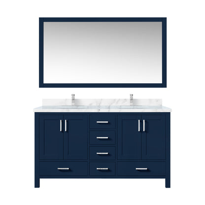 Lexora Jacques 60 in. Navy Blue Double Sink Bath Vanity