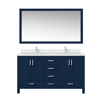 Lexora Jacques 60 in. Navy Blue Double Sink Bath Vanity