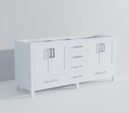 Lexora Jacques 72 in. White Double Sink Bath Vanity