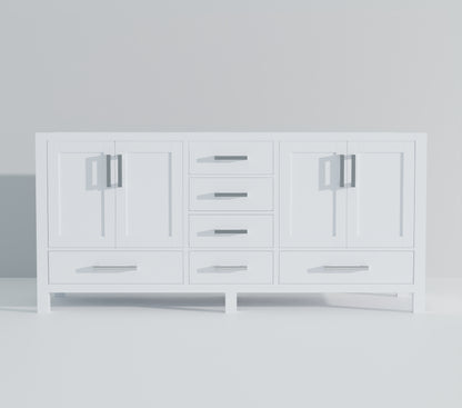Lexora Jacques 72 in. White Double Sink Bath Vanity
