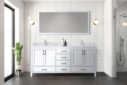 Lexora Jacques 72 in. White Double Sink Bath Vanity