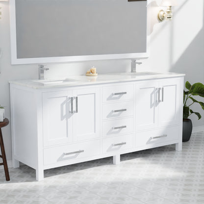 Lexora Jacques 72 in. White Double Sink Bath Vanity