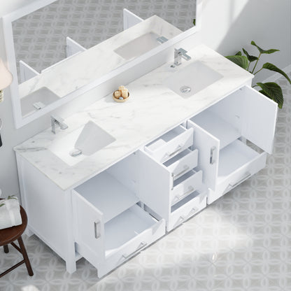 Lexora Jacques 72 in. White Double Sink Bath Vanity