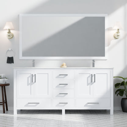 Lexora Jacques 72 in. White Double Sink Bath Vanity