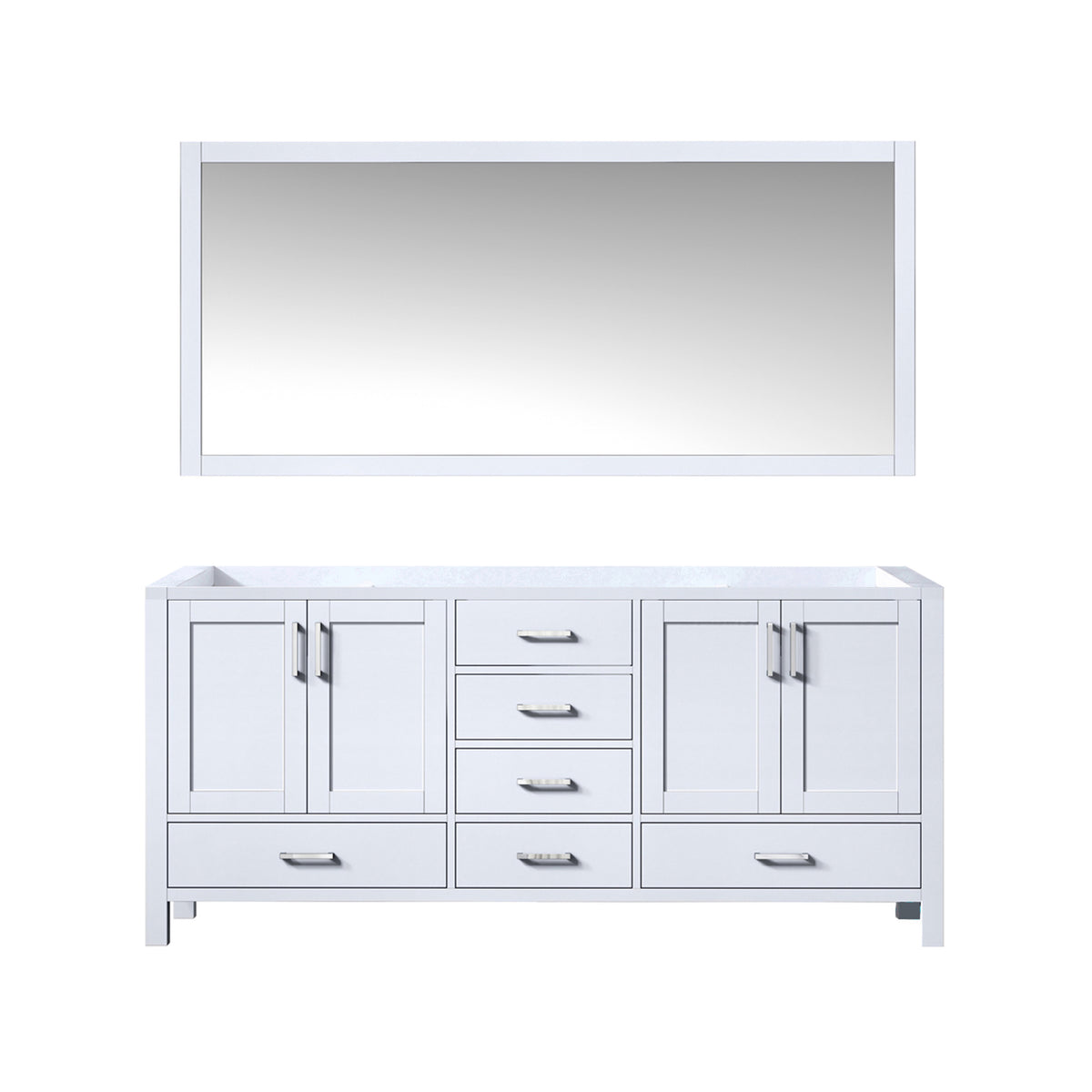 Lexora Jacques 72 in. White Double Sink Bath Vanity