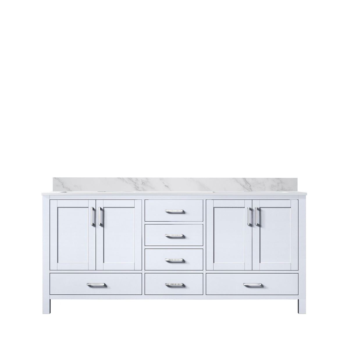 Lexora Jacques 72 in. White Double Sink Bath Vanity