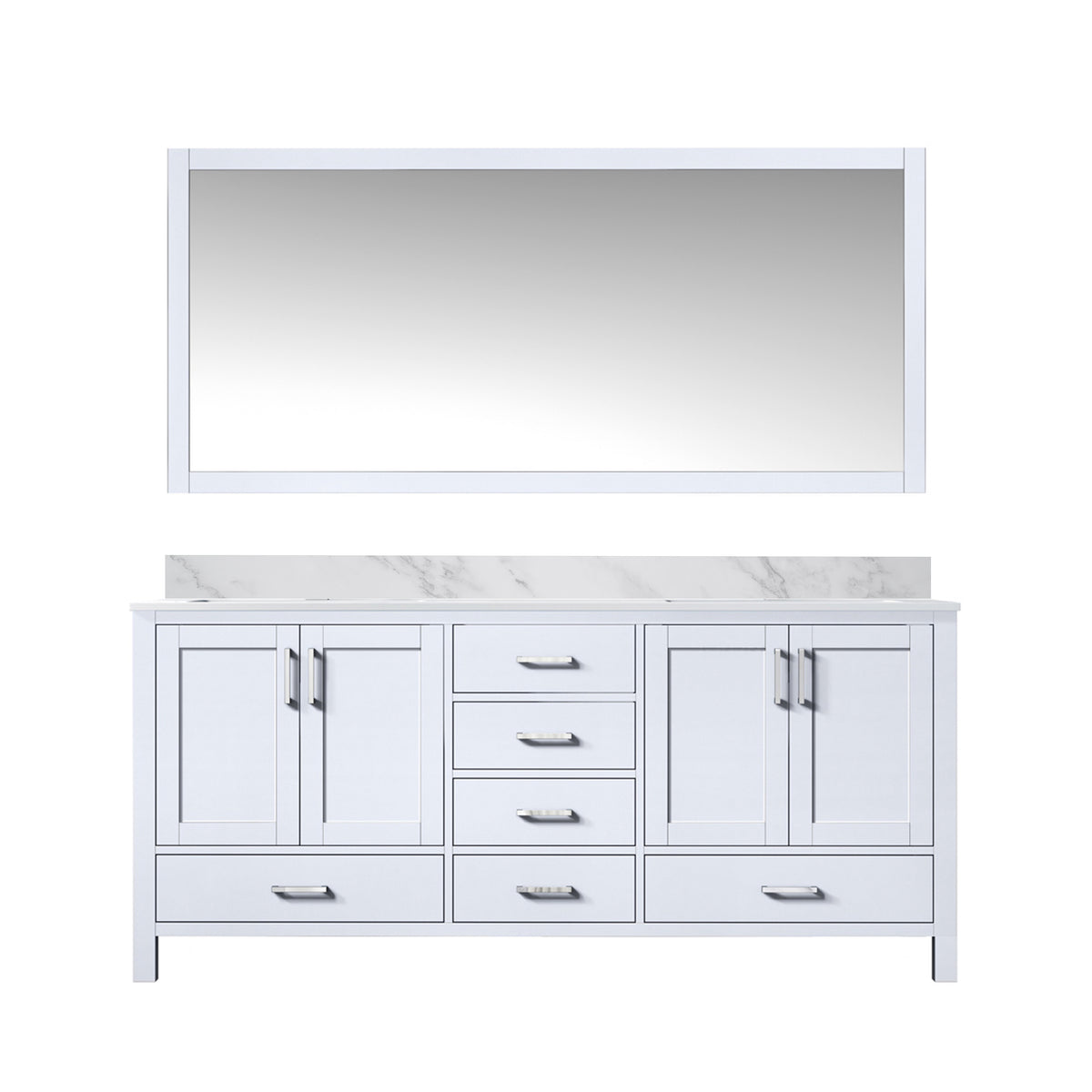 Lexora Jacques 72 in. White Double Sink Bath Vanity