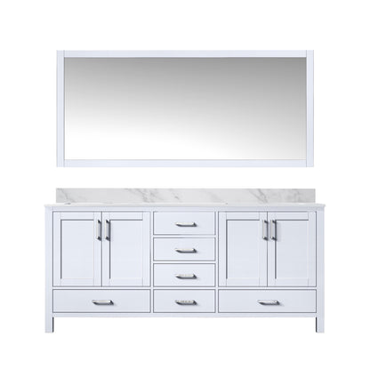 Lexora Jacques 72 in. White Double Sink Bath Vanity