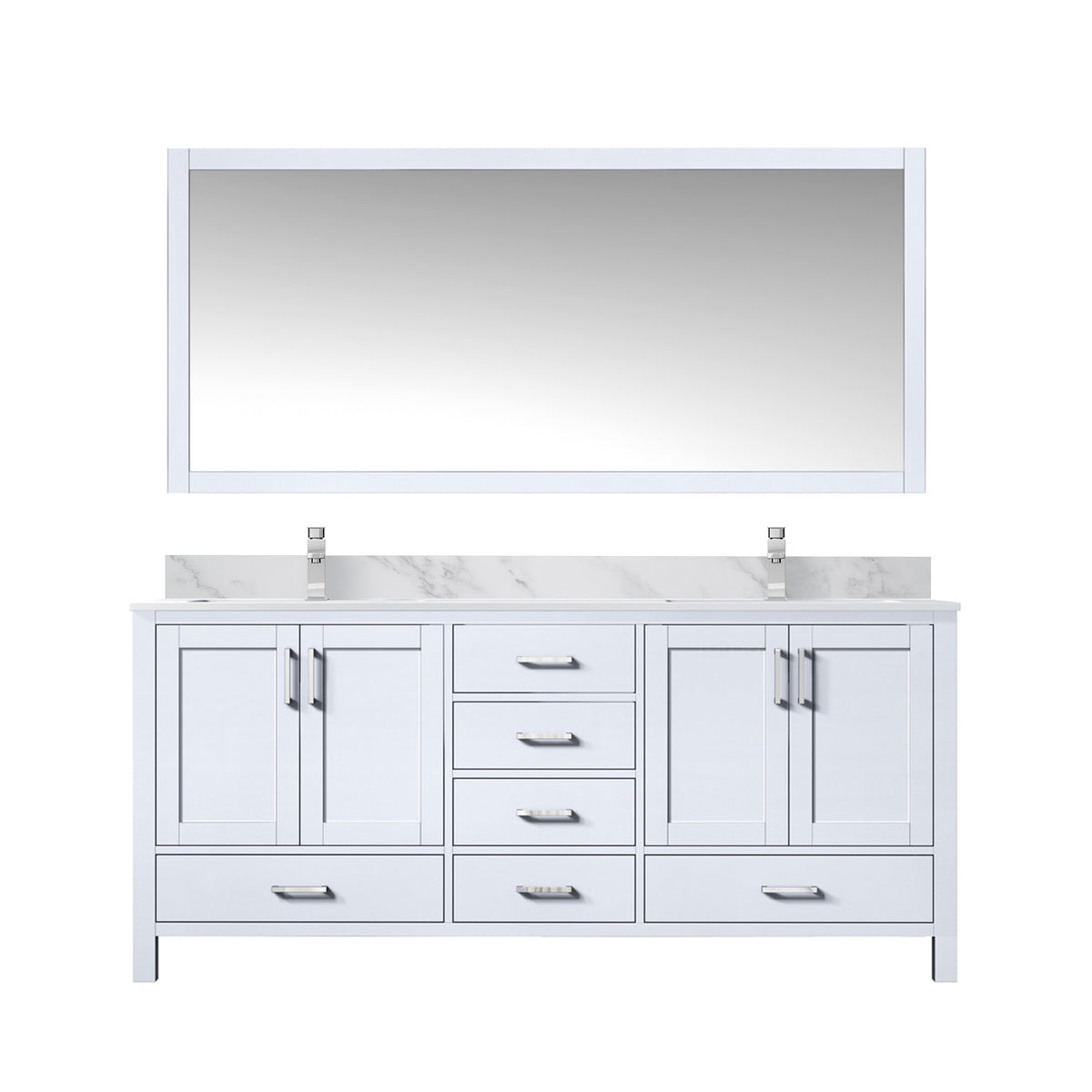 Lexora Jacques 72 in. White Double Sink Bath Vanity