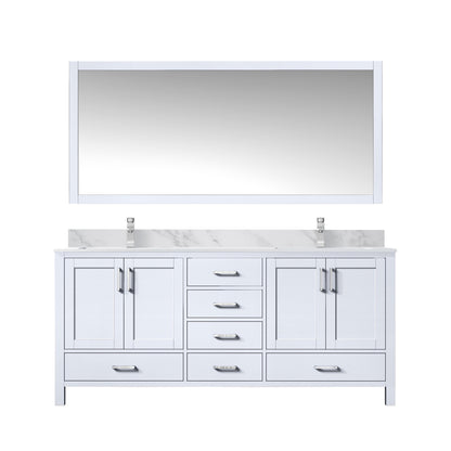 Lexora Jacques 72 in. White Double Sink Bath Vanity