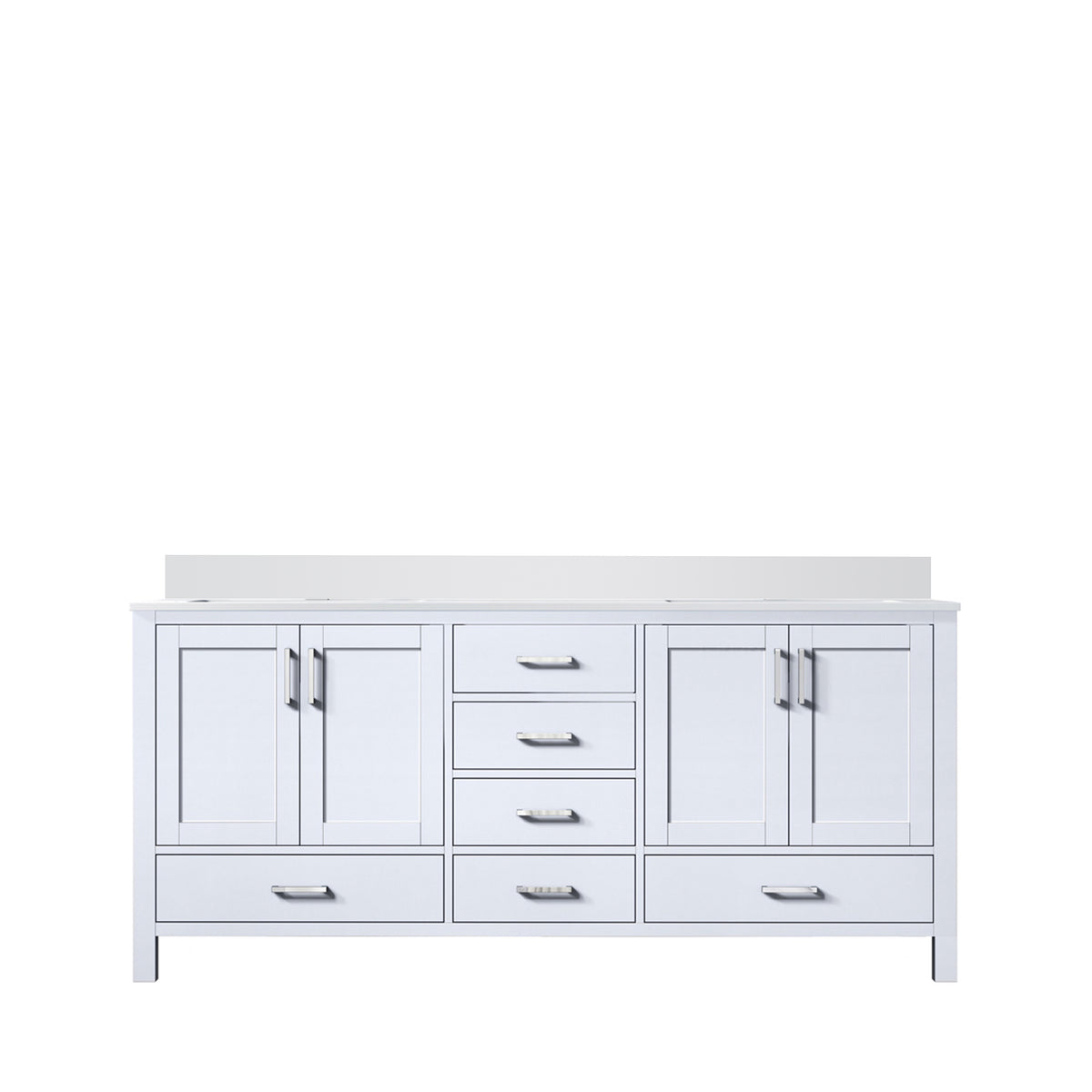 Lexora Jacques 72 in. White Double Sink Bath Vanity
