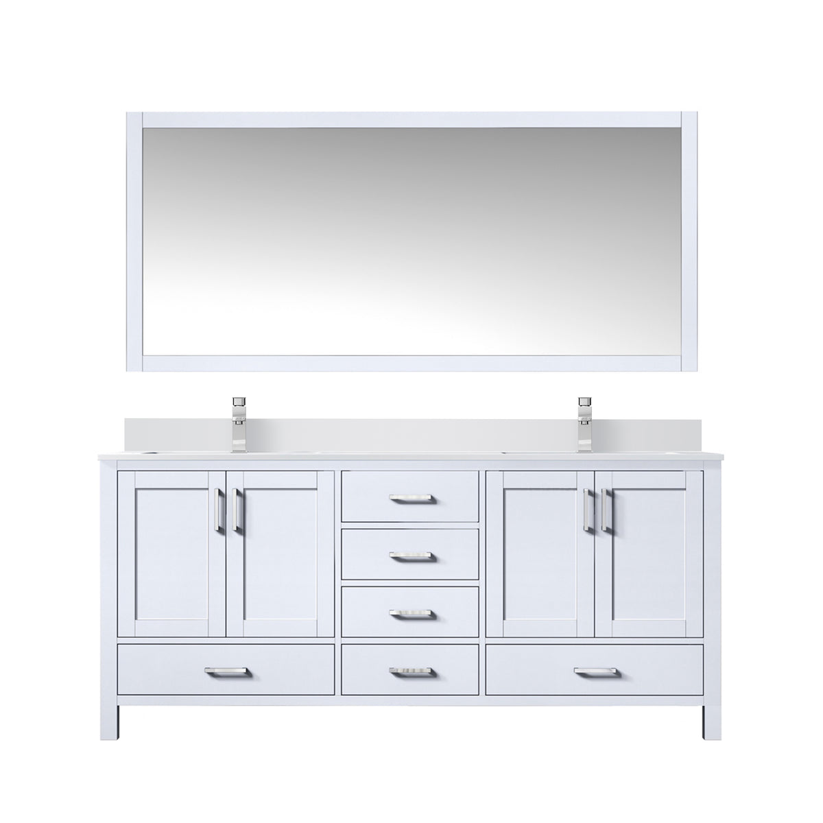 Lexora Jacques 72 in. White Double Sink Bath Vanity