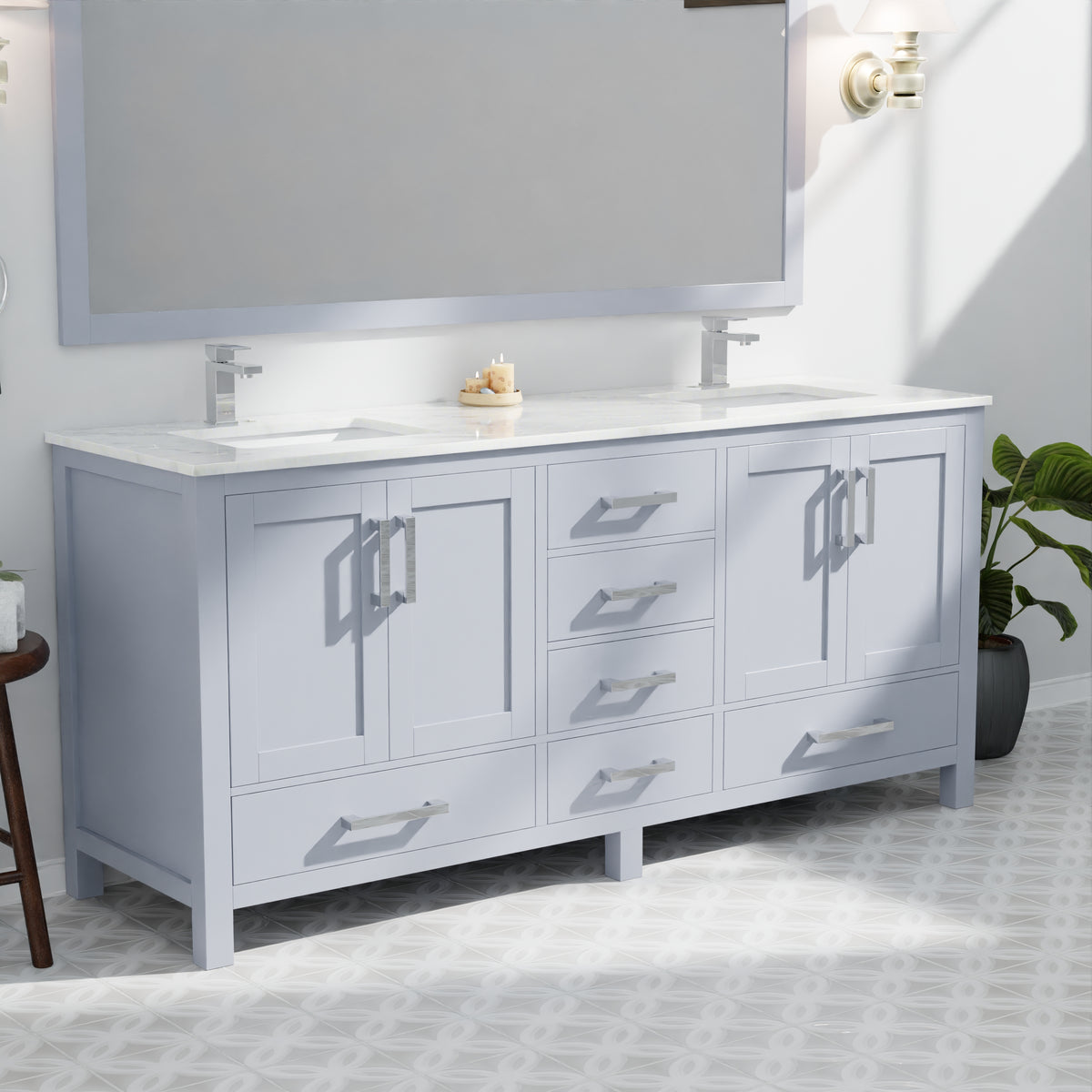 Lexora Jacques 72 in. Dark Grey Double Sink Bath Vanity