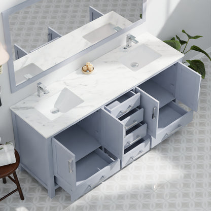 Lexora Jacques 72 in. Dark Grey Double Sink Bath Vanity