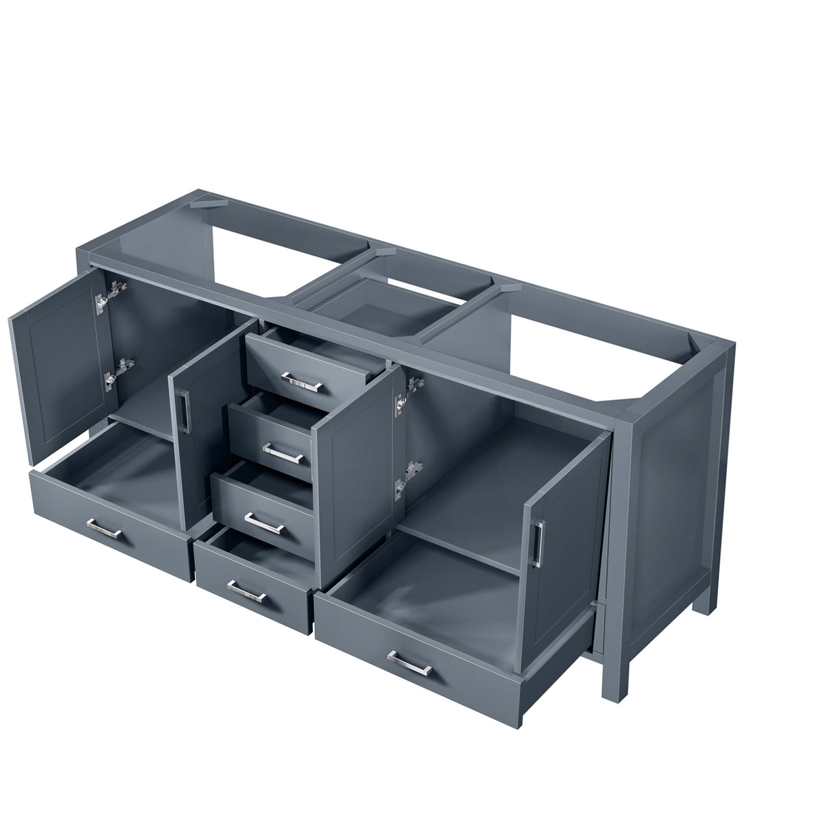 Lexora Jacques 72 in. Dark Grey Double Sink Bath Vanity