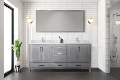Lexora Jacques 72 in. Distressed Grey Double Sink Bath Vanity