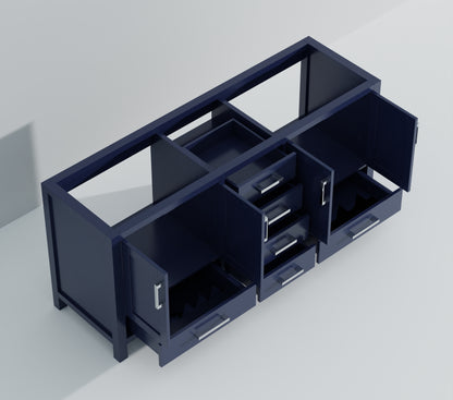 Lexora Jacques 72 in. Navy Blue Double Sink Bath Vanity