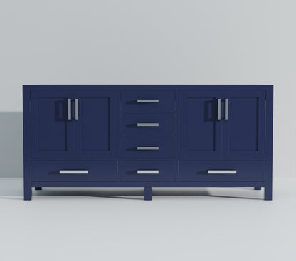 Lexora Jacques 72 in. Navy Blue Double Sink Bath Vanity