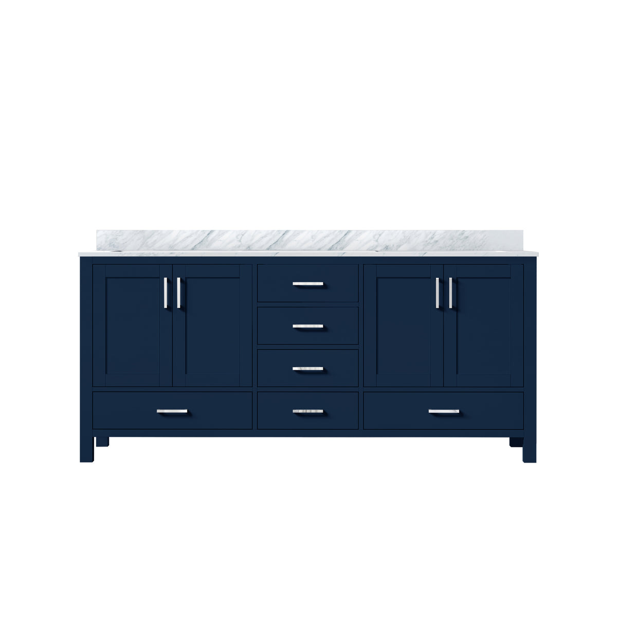Lexora Jacques 72 in. Navy Blue Double Sink Bath Vanity