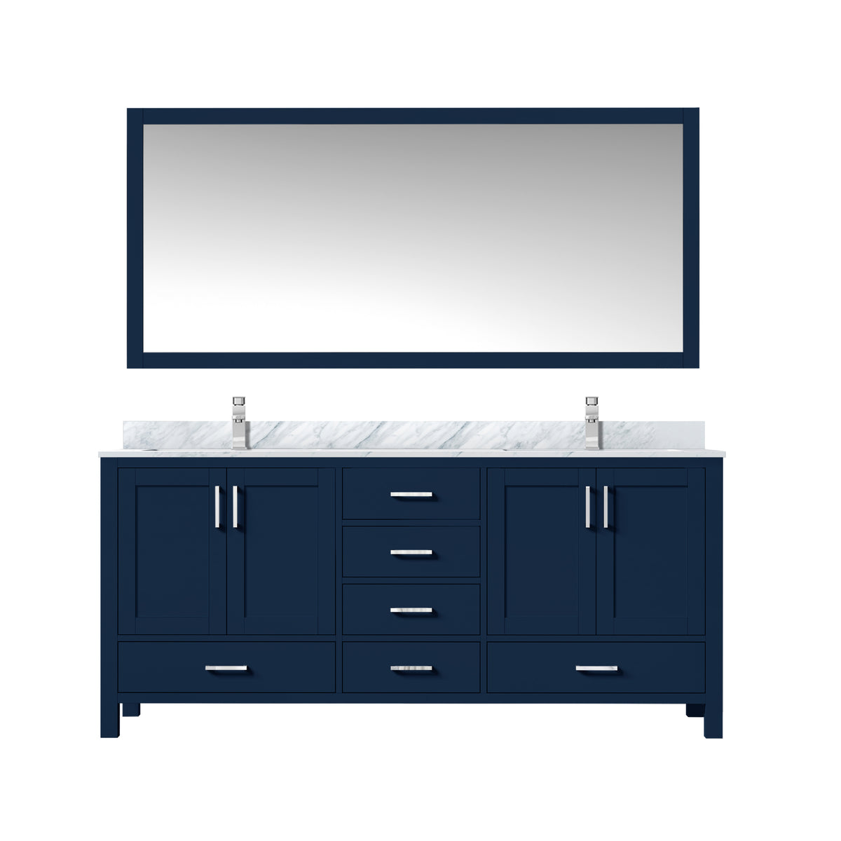 Lexora Jacques 72 in. Navy Blue Double Sink Bath Vanity