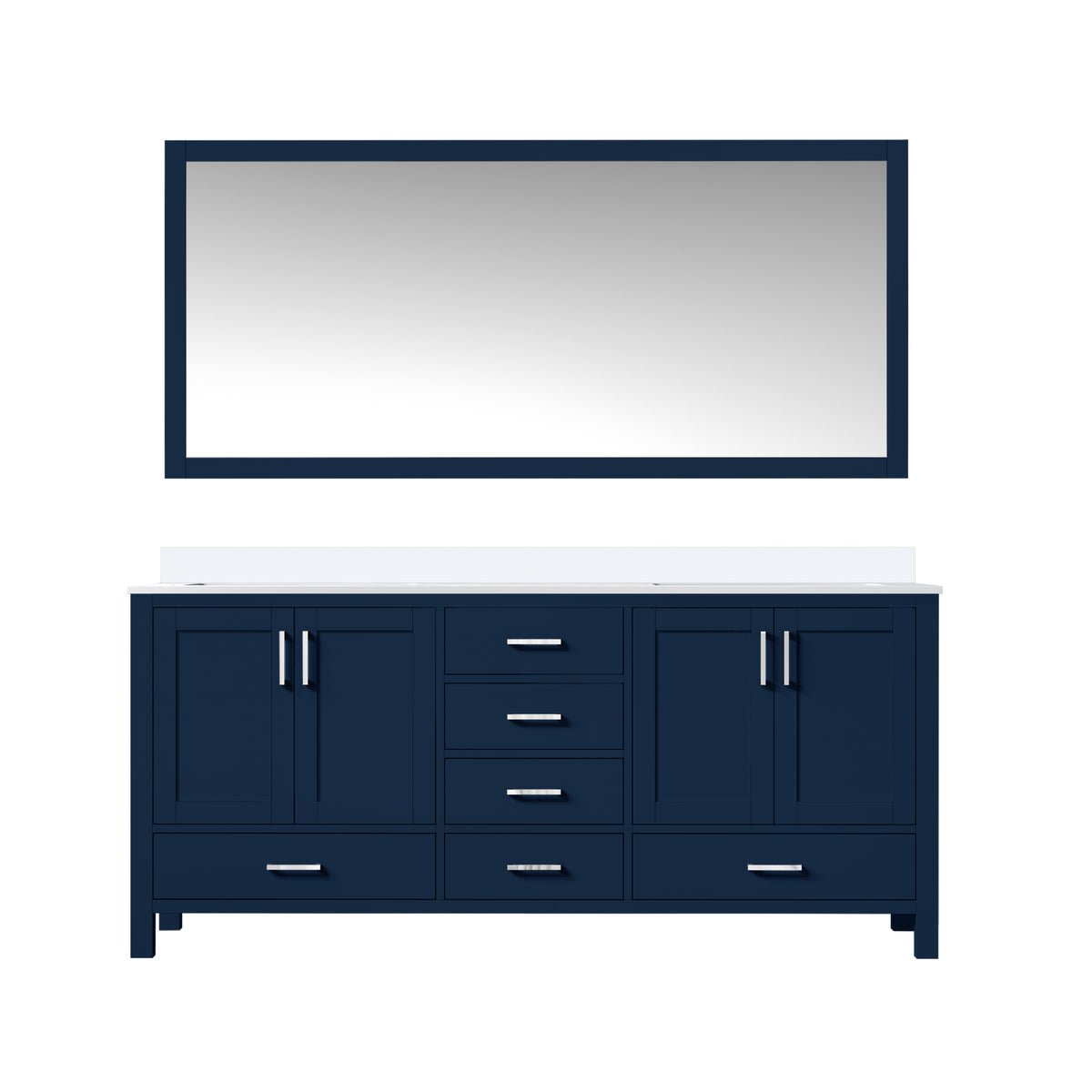 Lexora Jacques 72 in. Navy Blue Double Sink Bath Vanity