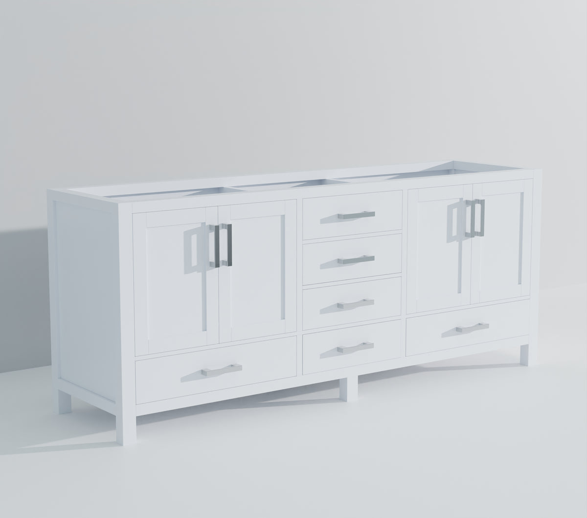 Lexora Jacques 80 in. White Double Sink Bath Vanity
