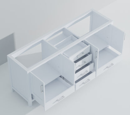 Lexora Jacques 80 in. White Double Sink Bath Vanity