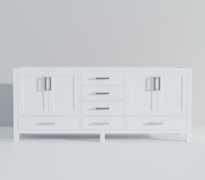 Lexora Jacques 80 in. White Double Sink Bath Vanity