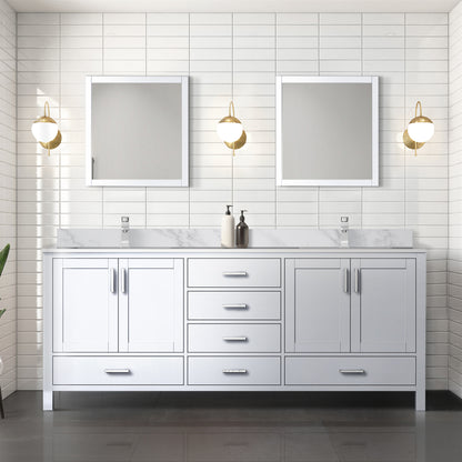 Lexora Jacques 80 in. White Double Sink Bath Vanity