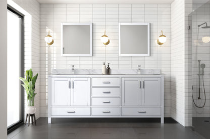 Lexora Jacques 80 in. White Double Sink Bath Vanity