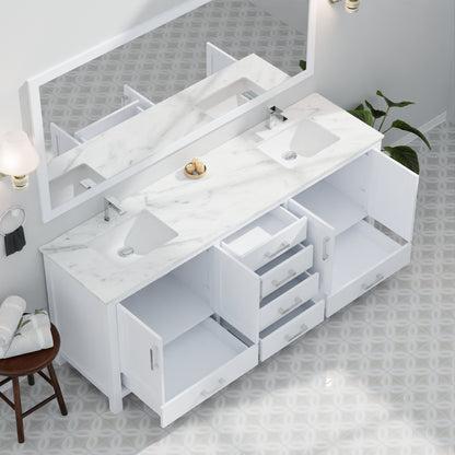 Lexora Jacques 80 in. White Double Sink Bath Vanity