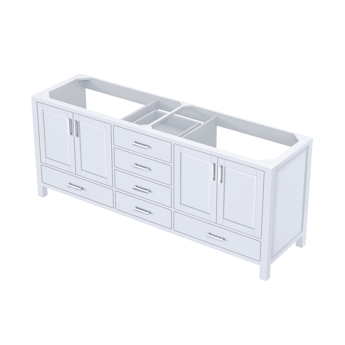 Lexora Jacques 80 in. White Double Sink Bath Vanity