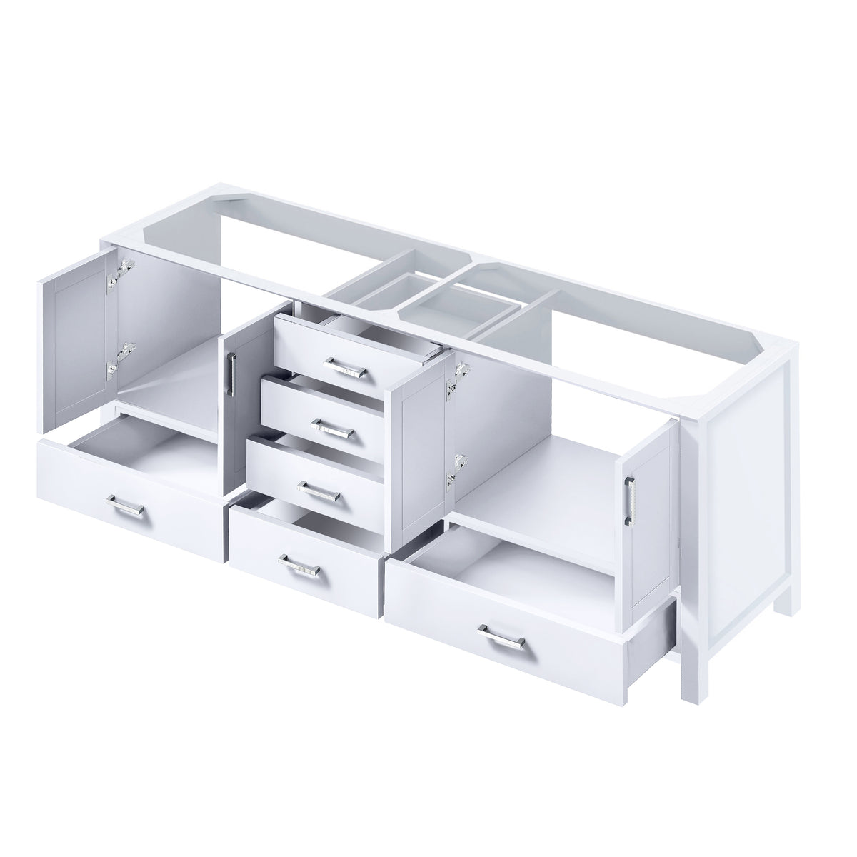 Lexora Jacques 80 in. White Double Sink Bath Vanity