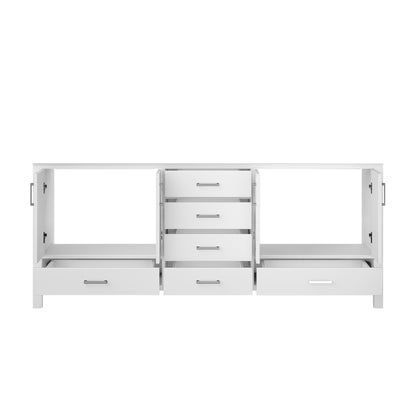 Lexora Jacques 80 in. White Double Sink Bath Vanity