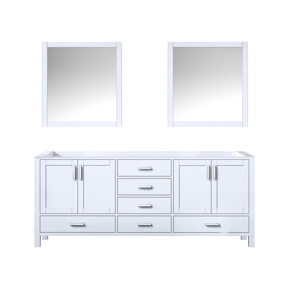 Lexora Jacques 80 in. White Double Sink Bath Vanity