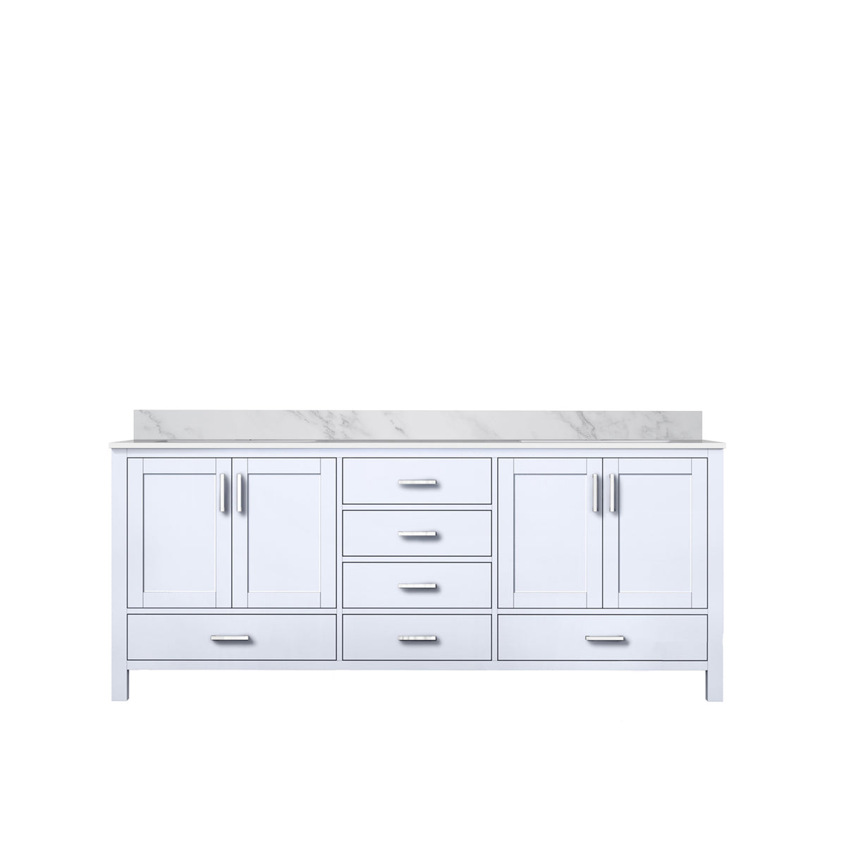 Lexora Jacques 80 in. White Double Sink Bath Vanity
