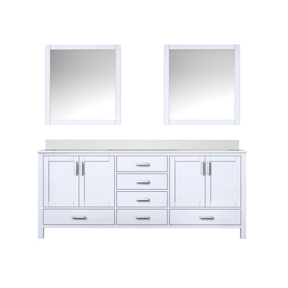 Lexora Jacques 80 in. White Double Sink Bath Vanity