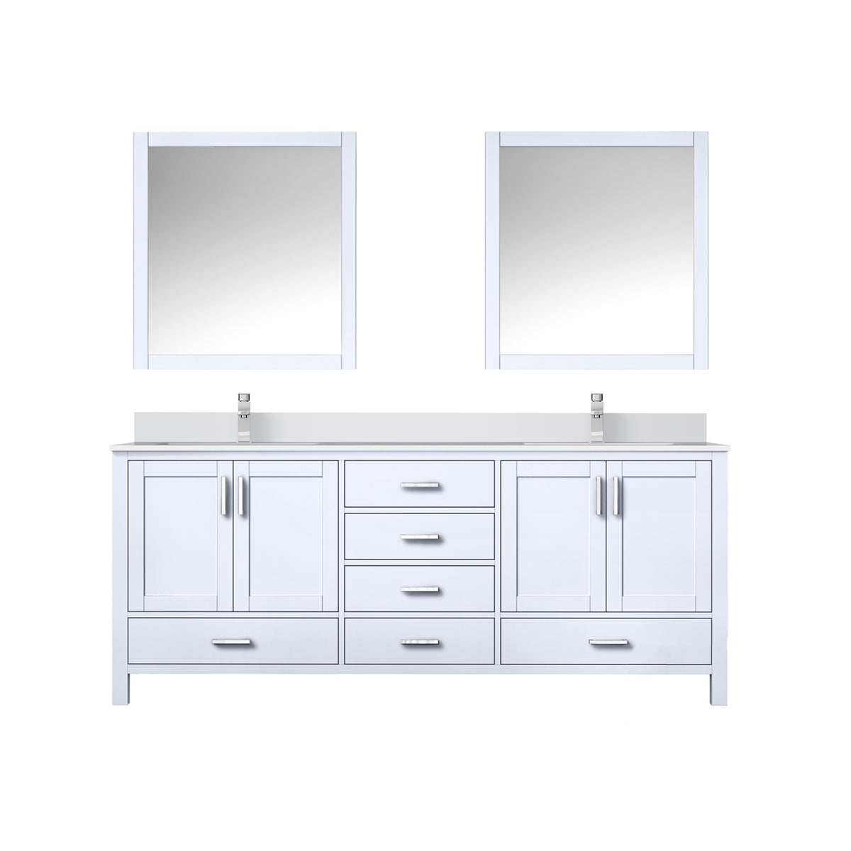 Lexora Jacques 80 in. White Double Sink Bath Vanity