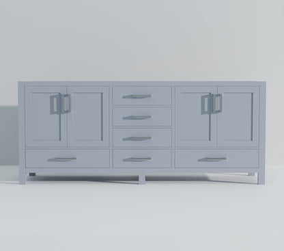 Lexora Jacques 80 in. Dark Grey Double Sink Bath Vanity