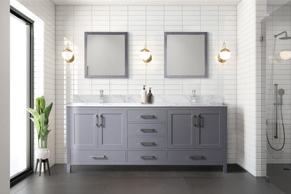 Lexora Jacques 80 in. Dark Grey Double Sink Bath Vanity