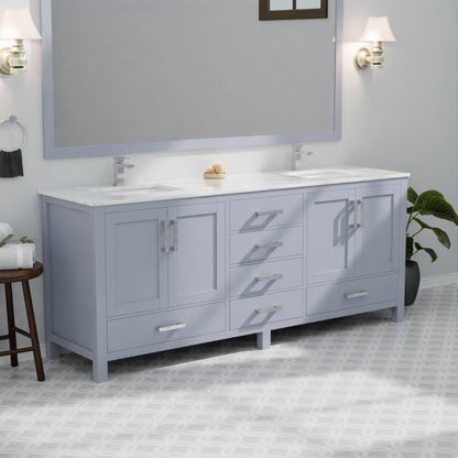 Lexora Jacques 80 in. Dark Grey Double Sink Bath Vanity