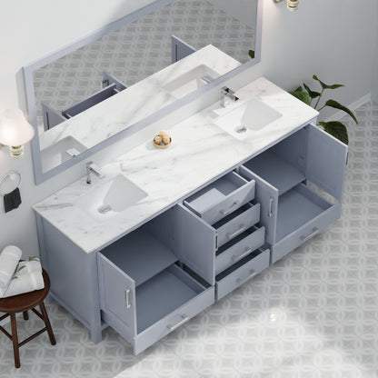 Lexora Jacques 80 in. Dark Grey Double Sink Bath Vanity