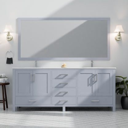 Lexora Jacques 80 in. Dark Grey Double Sink Bath Vanity