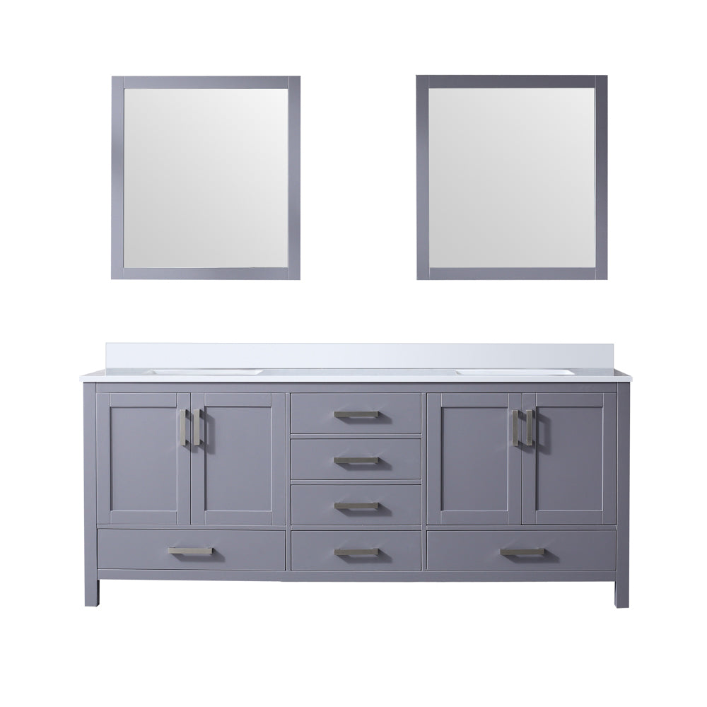 Lexora Jacques 80 in. Dark Grey Double Sink Bath Vanity
